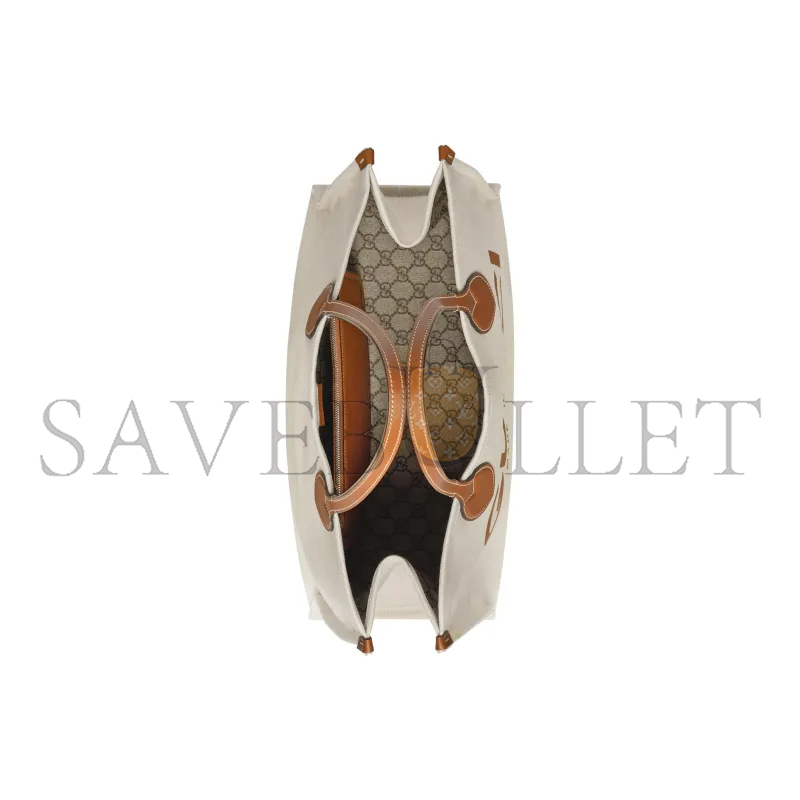 GUCCI PRINT TOTE BAG NEW BEIGE CANVAS 772176 (41*29*18cm)